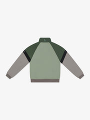 Green and gray jacket on a white background